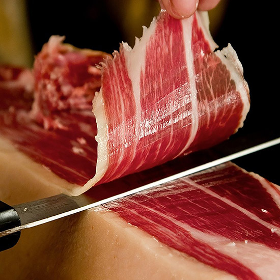 Jamon-Iberico-Bellota-smaller Slicing Spanish jamón ibérico